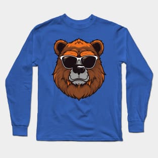 Sarcastic furry bear logo blue Long Sleeve T-Shirt